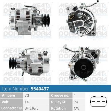 Meat & Doria 5540437 - Генератор vvparts.bg