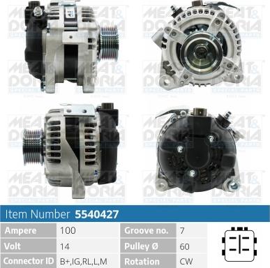 Meat & Doria 5540427 - Генератор vvparts.bg