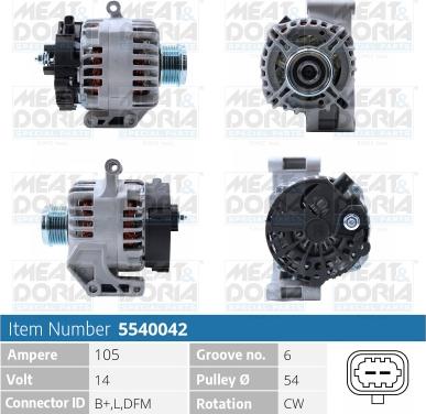 Meat & Doria 5540042 - Генератор vvparts.bg