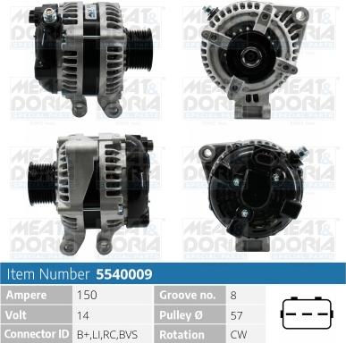 Meat & Doria 5540009 - Генератор vvparts.bg