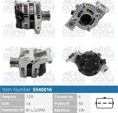 Meat & Doria 5540016 - Генератор vvparts.bg