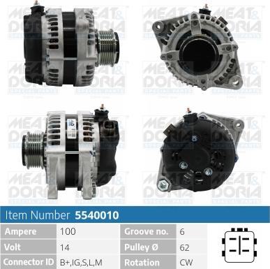 Meat & Doria 5540010 - Генератор vvparts.bg