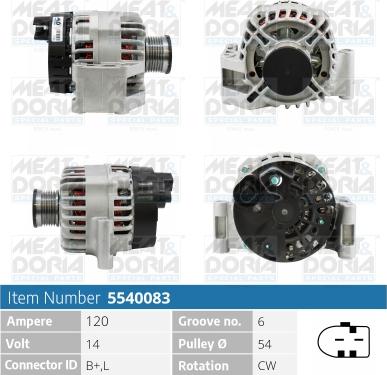 Meat & Doria 5540083 - Генератор vvparts.bg