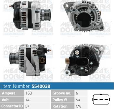 Meat & Doria 5540038 - Генератор vvparts.bg