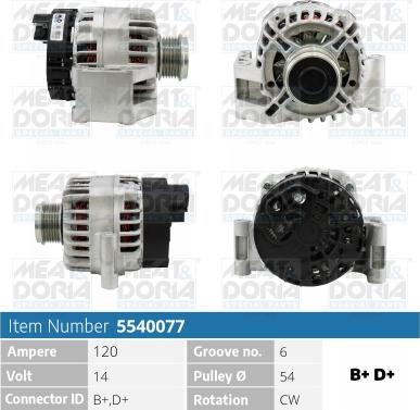 Meat & Doria 5540077 - Генератор vvparts.bg