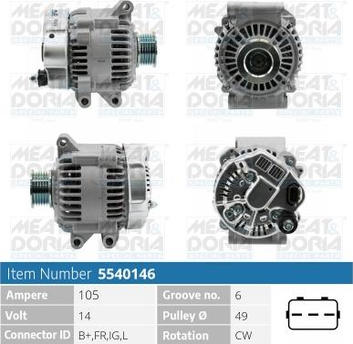 Meat & Doria 5540146 - Генератор vvparts.bg