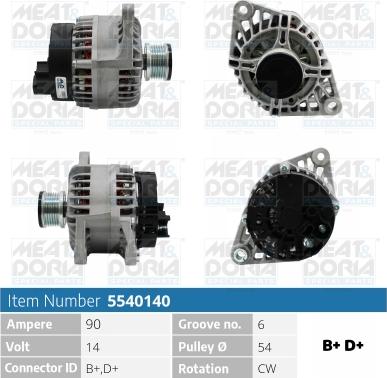 Meat & Doria 5540140 - Генератор vvparts.bg