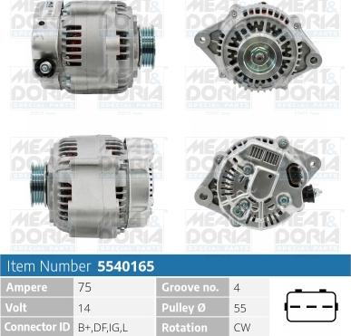 Meat & Doria 5540165 - Генератор vvparts.bg