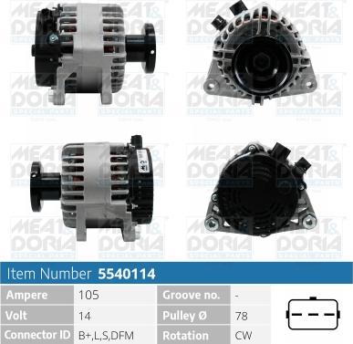 Meat & Doria 5540114 - Генератор vvparts.bg