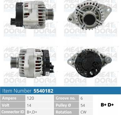 Meat & Doria 5540182 - Генератор vvparts.bg