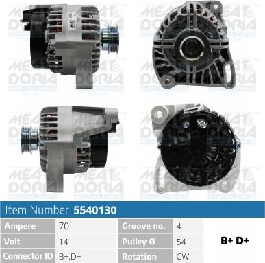 Meat & Doria 5540130 - Генератор vvparts.bg