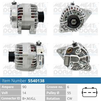 Meat & Doria 5540138 - Генератор vvparts.bg