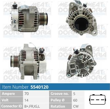 Meat & Doria 5540120 - Генератор vvparts.bg