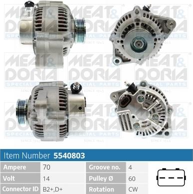 Meat & Doria 5540803 - Генератор vvparts.bg