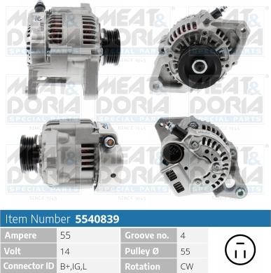 Meat & Doria 5540839 - Генератор vvparts.bg