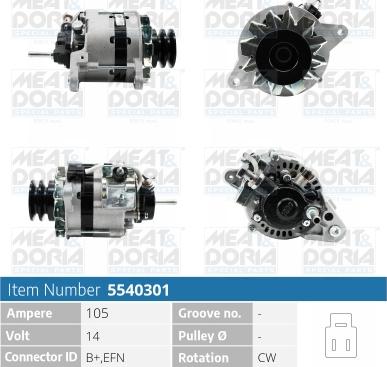 Meat & Doria 5540301 - Генератор vvparts.bg