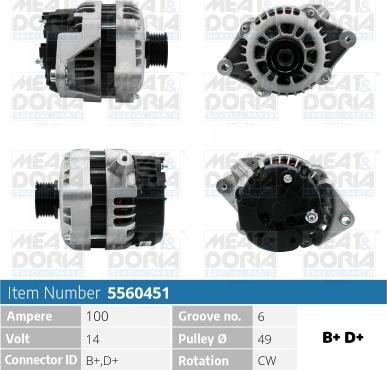 Meat & Doria 5560451 - Генератор vvparts.bg