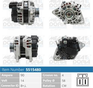 Meat & Doria 5515480 - Генератор vvparts.bg