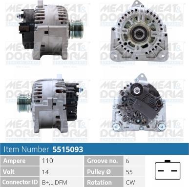 Meat & Doria 5515093 - Генератор vvparts.bg