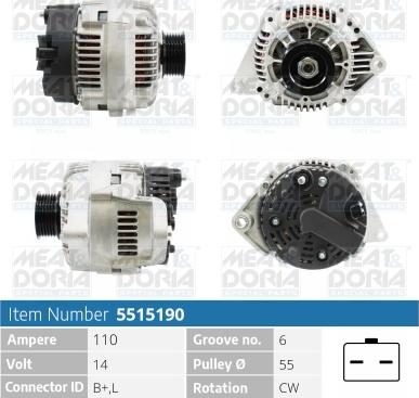 Meat & Doria 5515190 - Генератор vvparts.bg