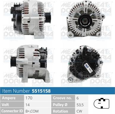 Meat & Doria 5515158 - Генератор vvparts.bg