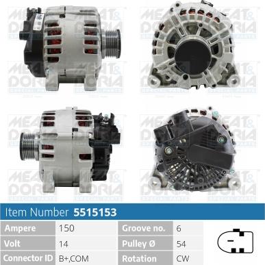 Meat & Doria 5515153 - Генератор vvparts.bg