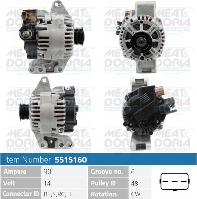 Meat & Doria 5515160 - Генератор vvparts.bg