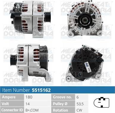 Meat & Doria 5515162 - Генератор vvparts.bg