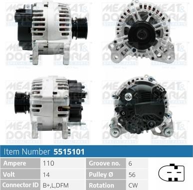 Meat & Doria 5515101 - Генератор vvparts.bg