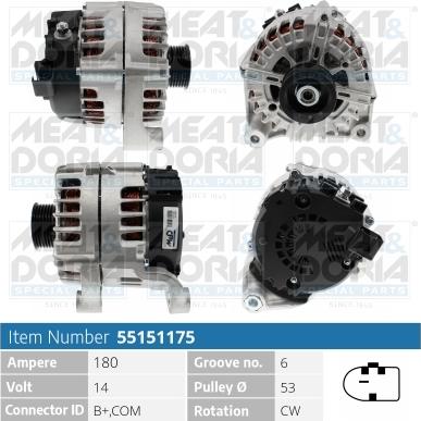 Meat & Doria 55151175 - Генератор vvparts.bg