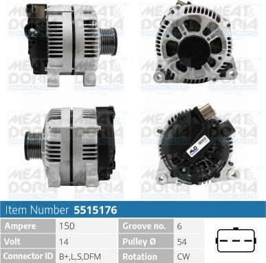 Meat & Doria 5515176 - Генератор vvparts.bg