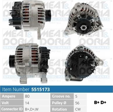 Meat & Doria 5515173 - Генератор vvparts.bg