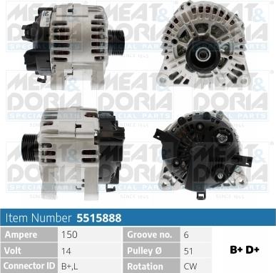 Meat & Doria 5515888 - Генератор vvparts.bg