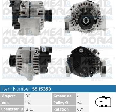 Meat & Doria 5515350 - Генератор vvparts.bg