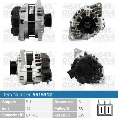 Meat & Doria 5515312 - Генератор vvparts.bg