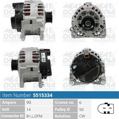 Meat & Doria 5515334 - Генератор vvparts.bg