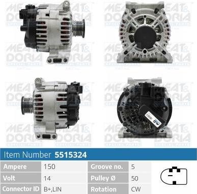 Meat & Doria 5515324 - Генератор vvparts.bg