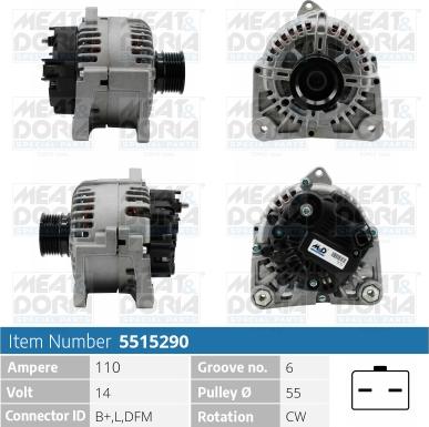 Meat & Doria 5515290 - Генератор vvparts.bg