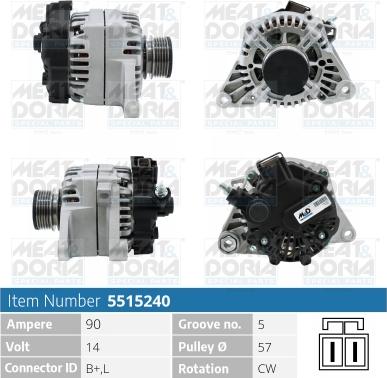 Meat & Doria 5515240 - Генератор vvparts.bg