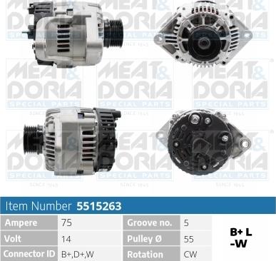 Meat & Doria 5515263 - Генератор vvparts.bg