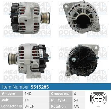 Meat & Doria 5515285 - Генератор vvparts.bg