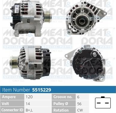 Meat & Doria 5515229 - Генератор vvparts.bg