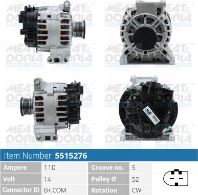 Meat & Doria 5515276 - Генератор vvparts.bg