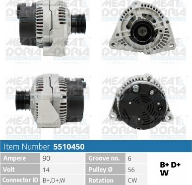 Meat & Doria 5510450 - Генератор vvparts.bg