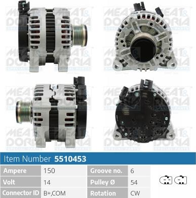 Meat & Doria 5510453 - Генератор vvparts.bg