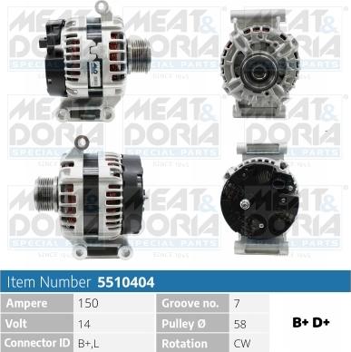 Meat & Doria 5510404 - Генератор vvparts.bg