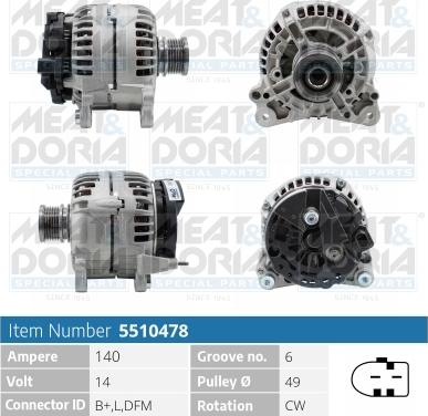 Meat & Doria 5510478 - Генератор vvparts.bg