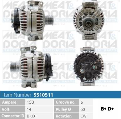 Meat & Doria 5510511 - Генератор vvparts.bg