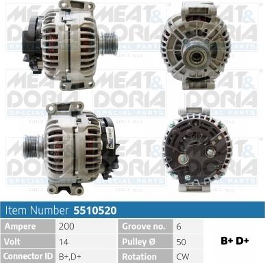 Meat & Doria 5510520 - Генератор vvparts.bg