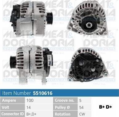 Meat & Doria 5510616 - Генератор vvparts.bg